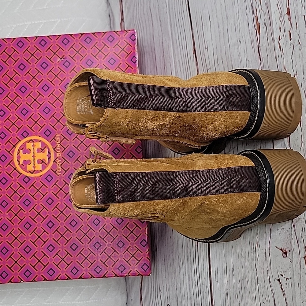 Tory Burch Miller Lug Sole Suede Bootie Size 7 - Picture 6 of 8